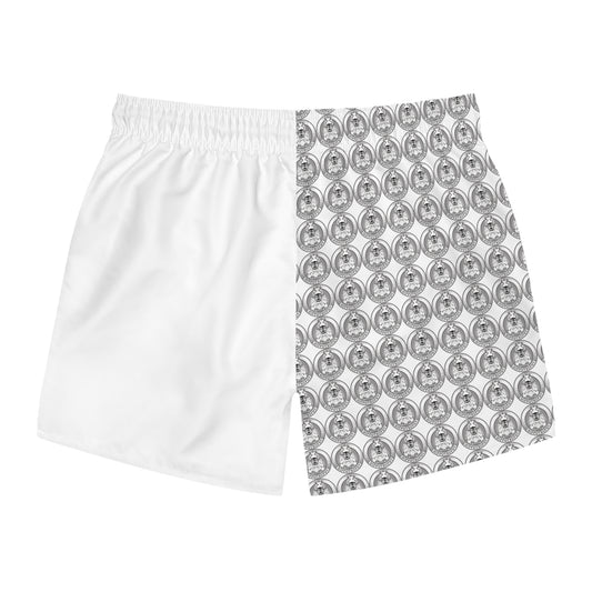 Stylish Swim Trunks with Black and White Pattern for Beach Days